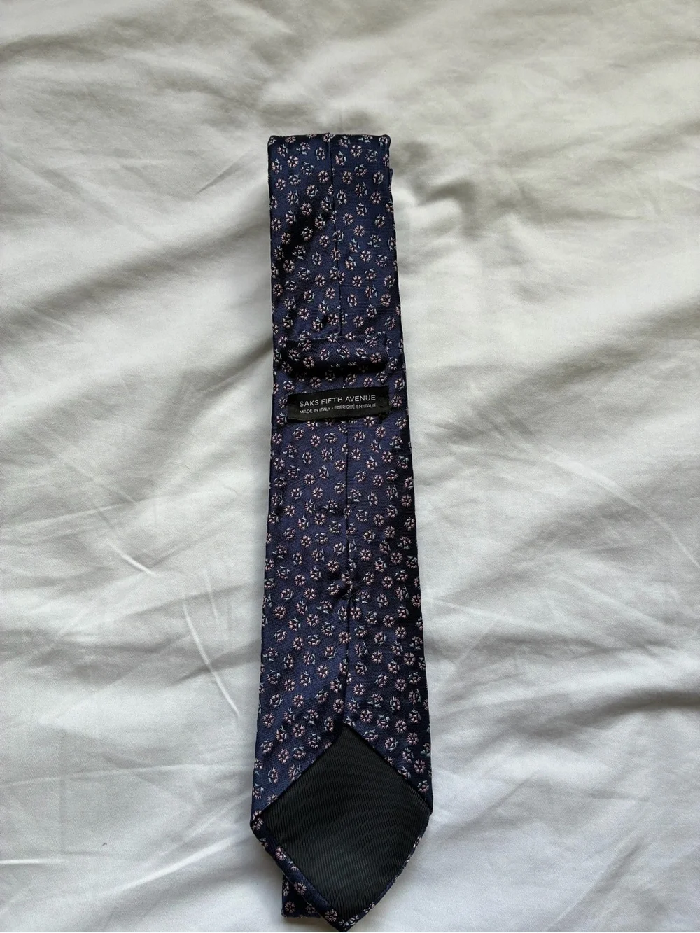 Men's Saks Fifth Avenue Navy Floral Textured Tie